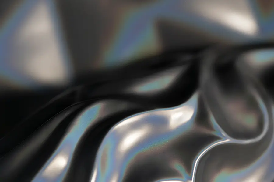 Close up of a prismatic effect on a textured surface